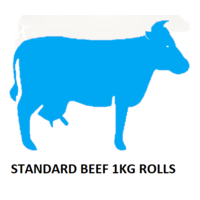Buddys Fresh Raw Beef Standard Mince -  1kg Cryovac Roll  (10-12% Fat)