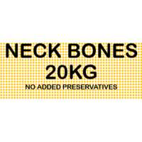 Fresh Raw Bulk Beef Neck Bones 20kg Frozen