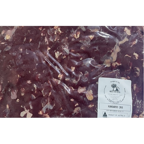 BFP Human Grade Kangaroo Coarsely Minced 2kg - 6% Fat