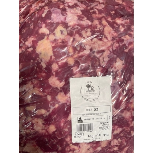 BFP Human Grade Beef Coarsely Minced 2kg - 10-12% Fat