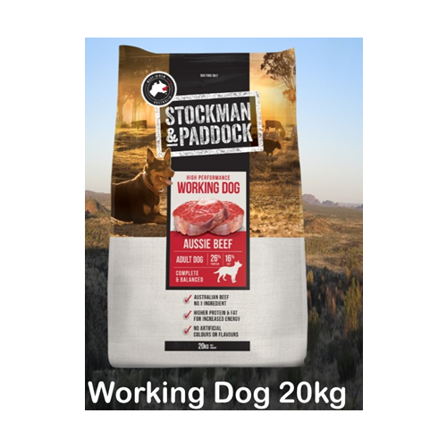 Stockman and Paddock Working Dog Beef  20KG