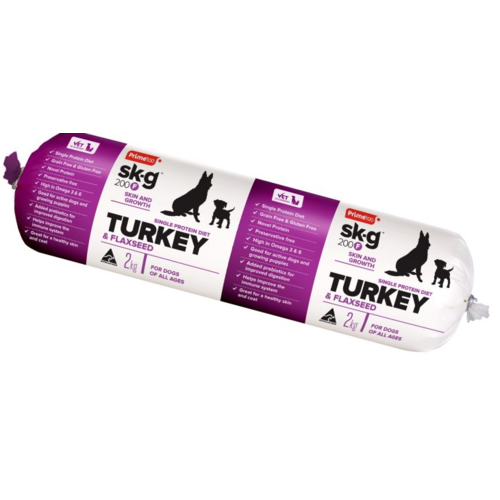 Prime100 Fresh SPD Turkey and Flaxseed 2kg Roll