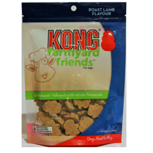 KONG Farmyard Friends Roast Lamb Flavour Biscuit Treats For Dogs 200gm